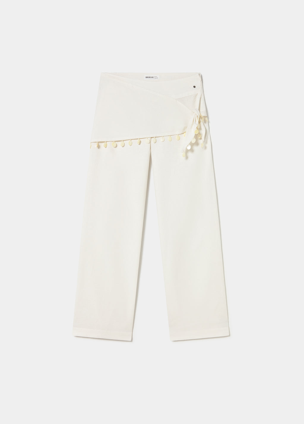 Wrap pants with shell detail
