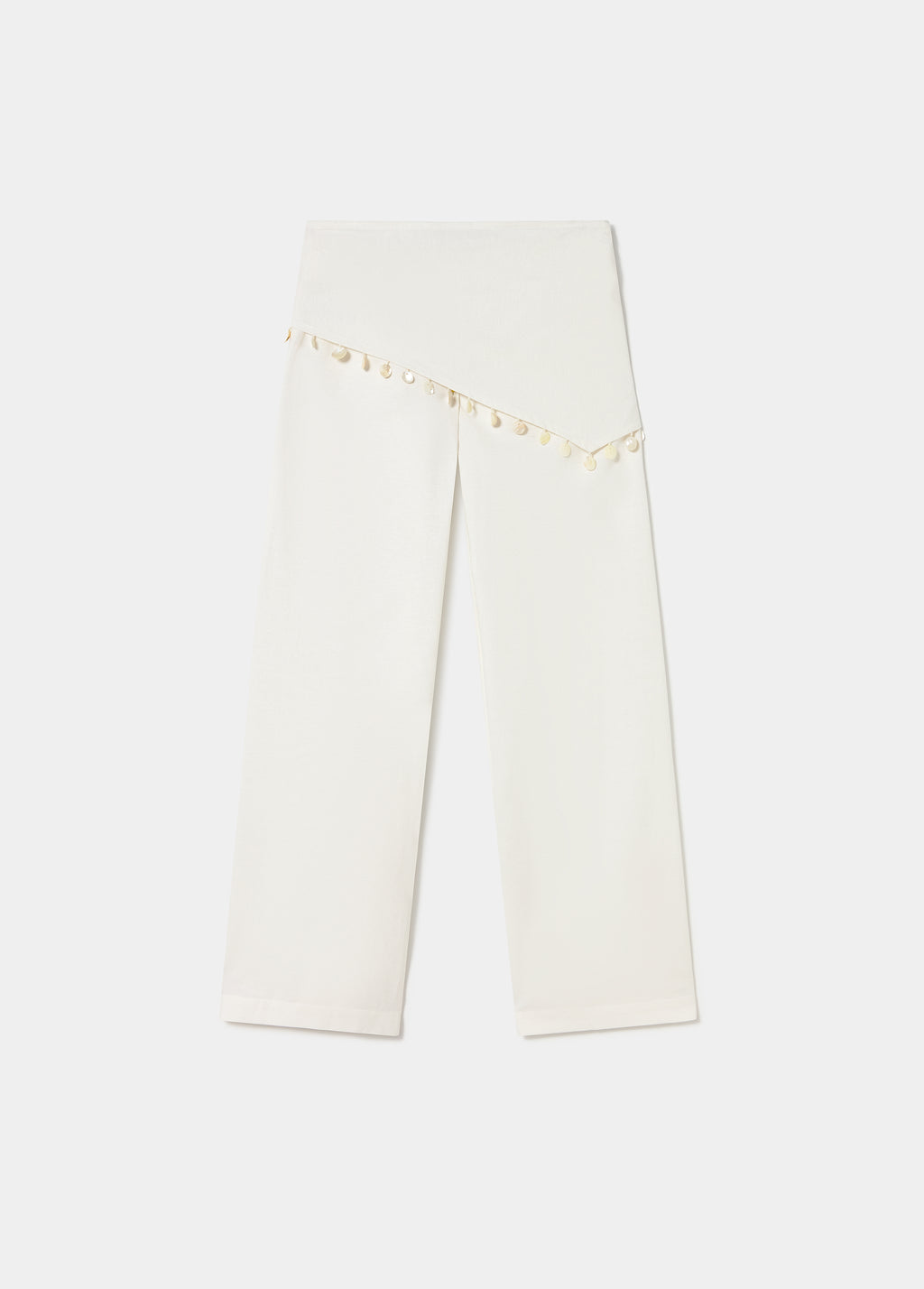Wrap pants with shell detail