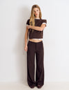 Wide-waist pinstripe trousers