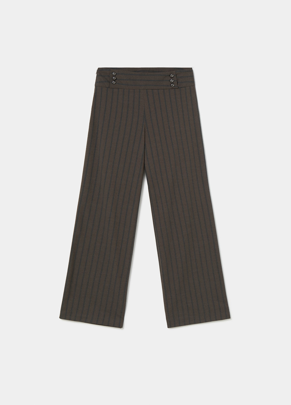 broek met brede tailleband en strepen