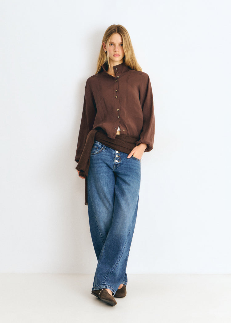 High-neck blouse
