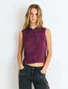 Top tejido jacquard botones