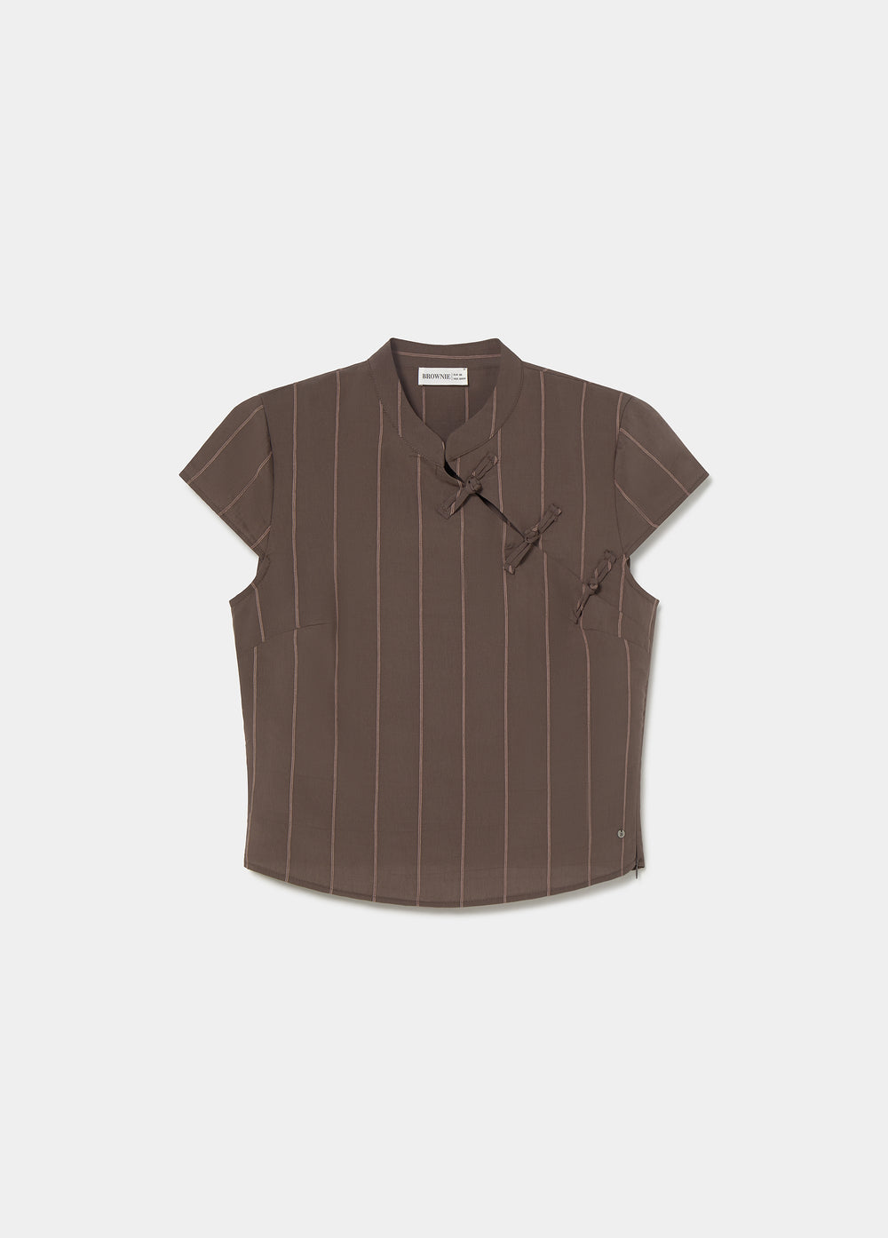 Striped tie-front top