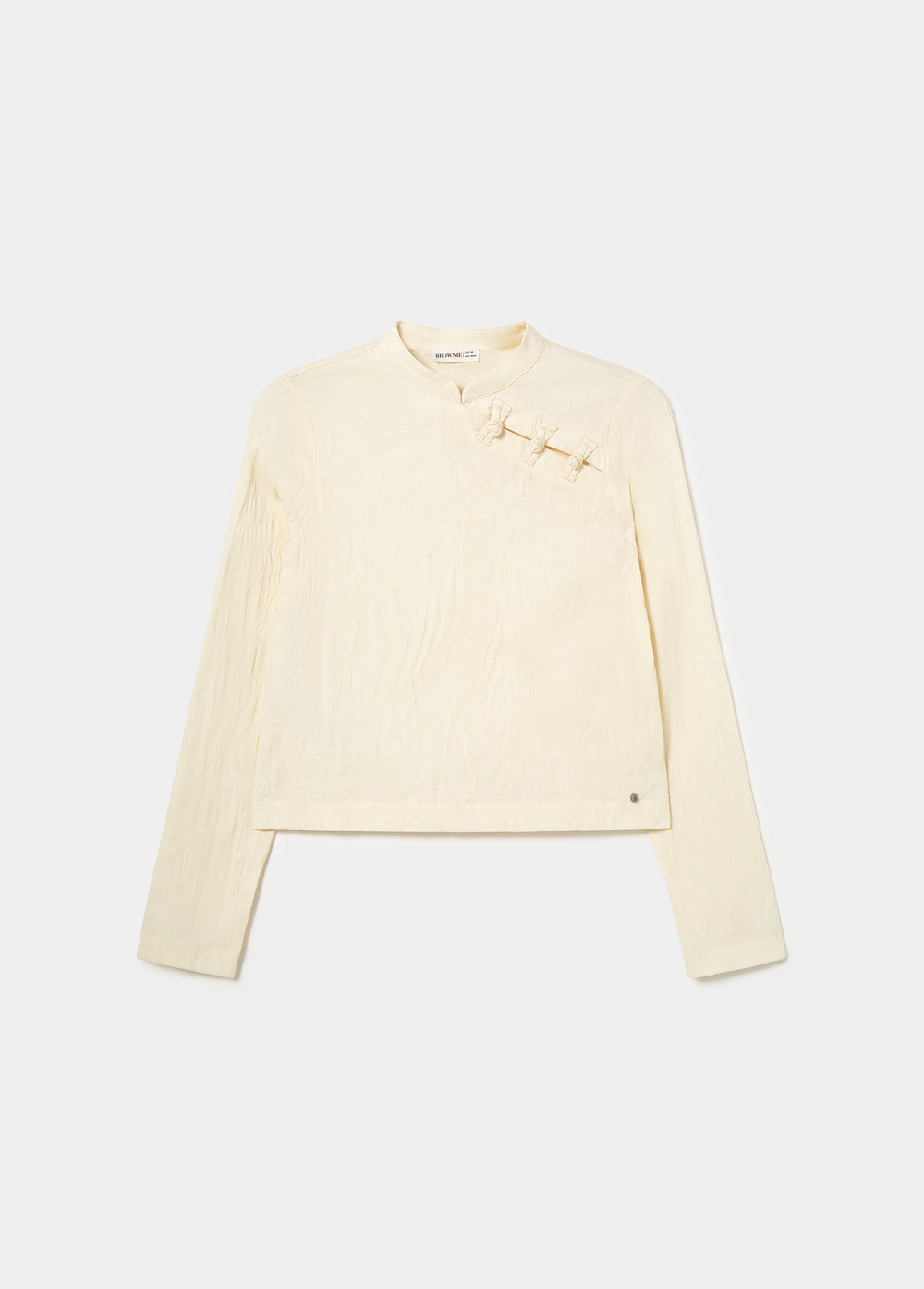 Jacquard blouse with button detail
