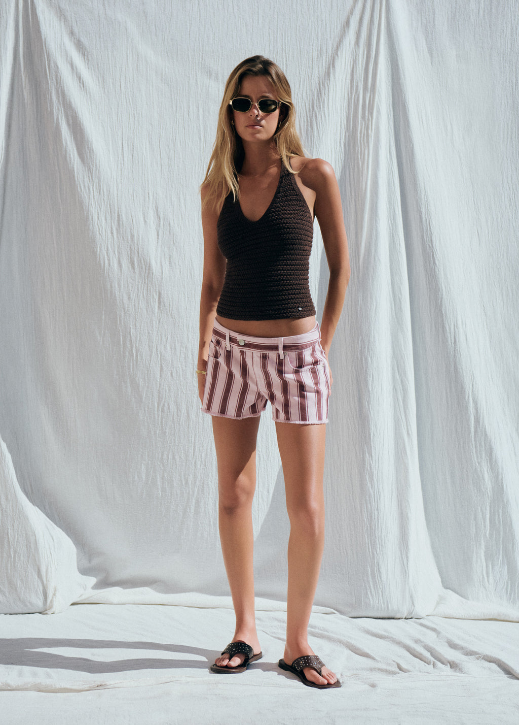 Gestreepte shorts