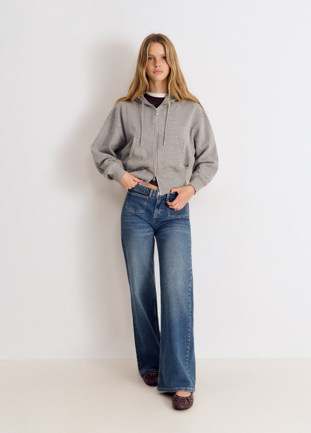 Denim with front pocket