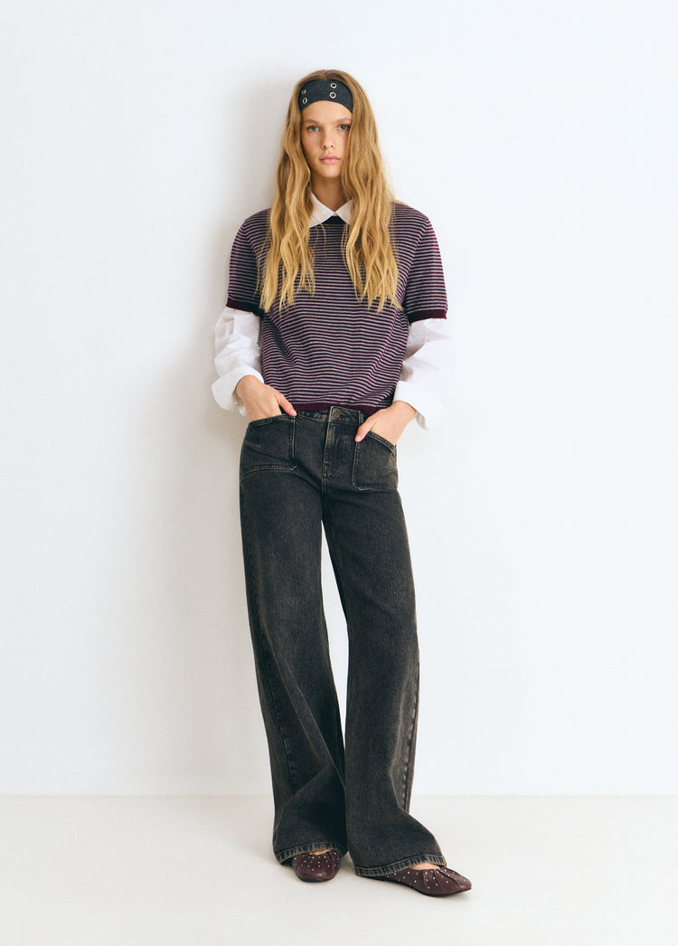 Denim with front pocket