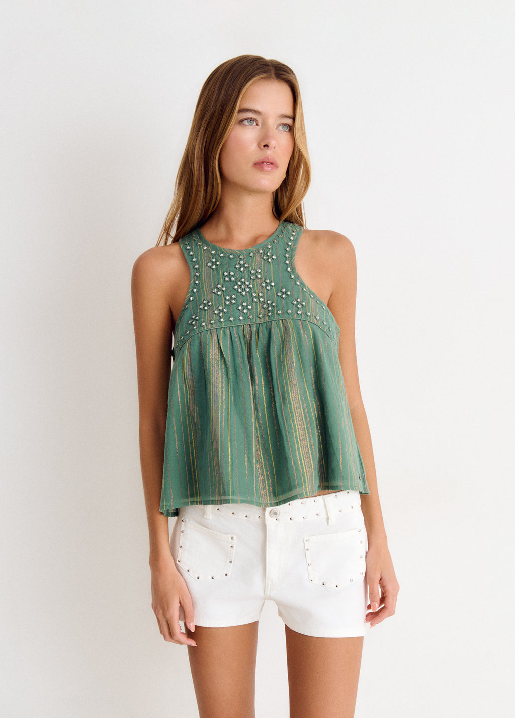 Halter top with mirrors