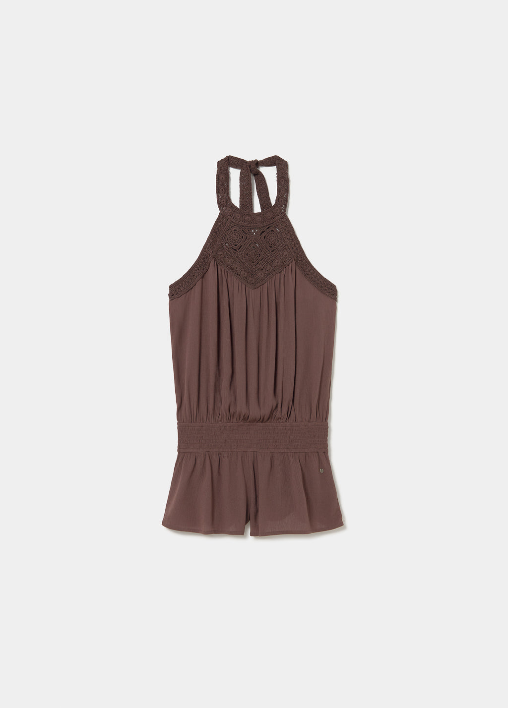 Mono corto cuello halter crochet