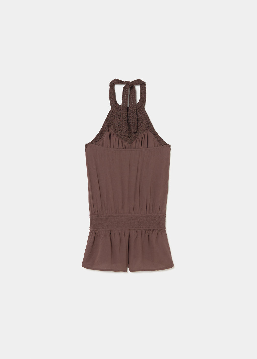 Mono corto cuello halter crochet