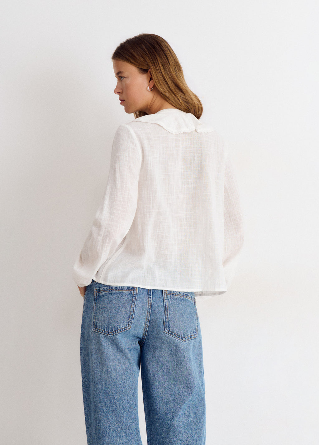 Lurex ruffle blouse