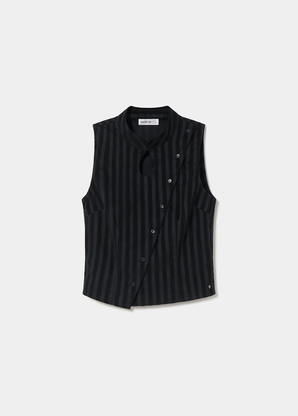 Corduroy striped button-up top