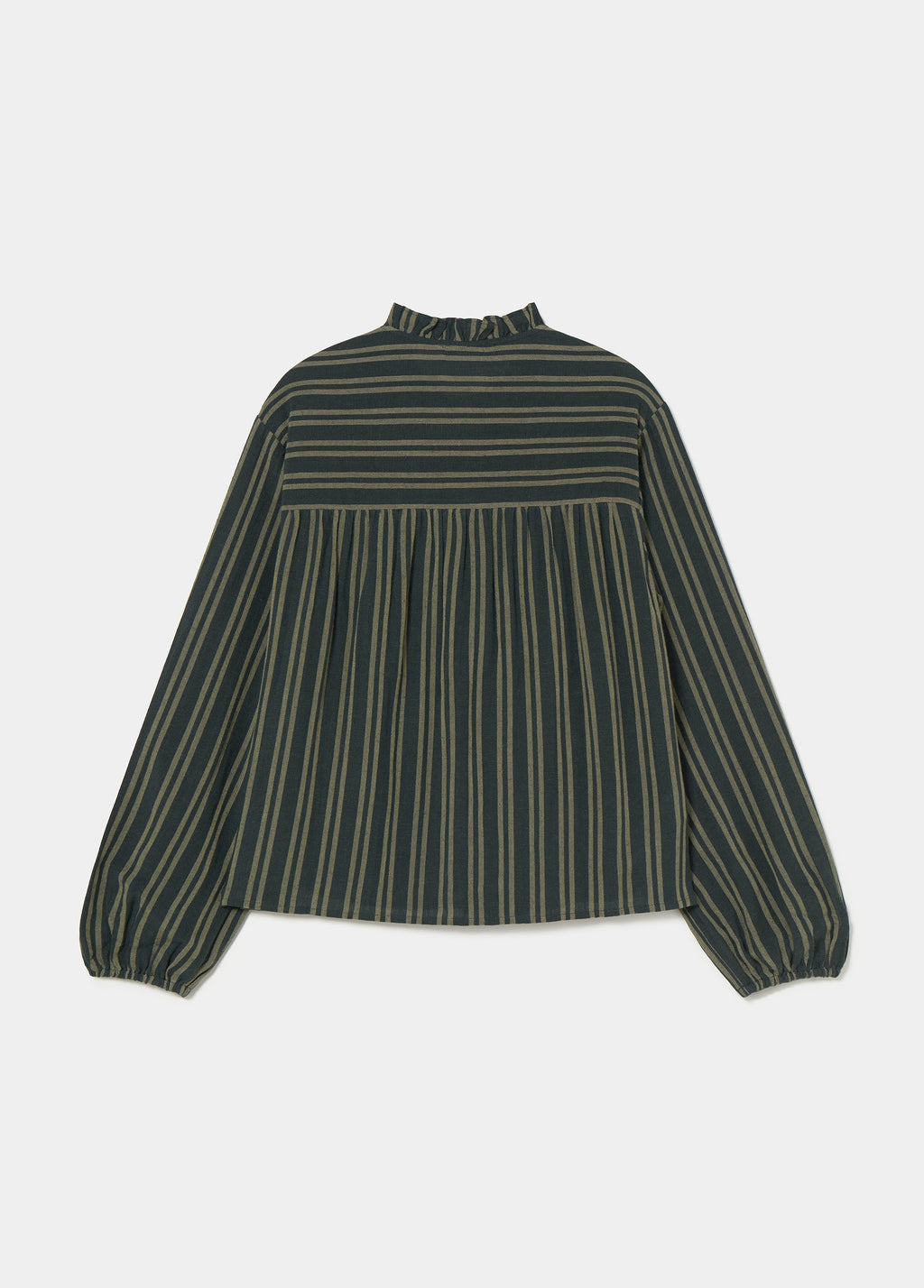 Striped blouse with button placket