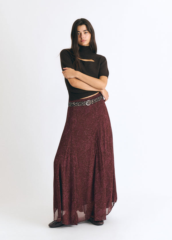 Long printed skirt