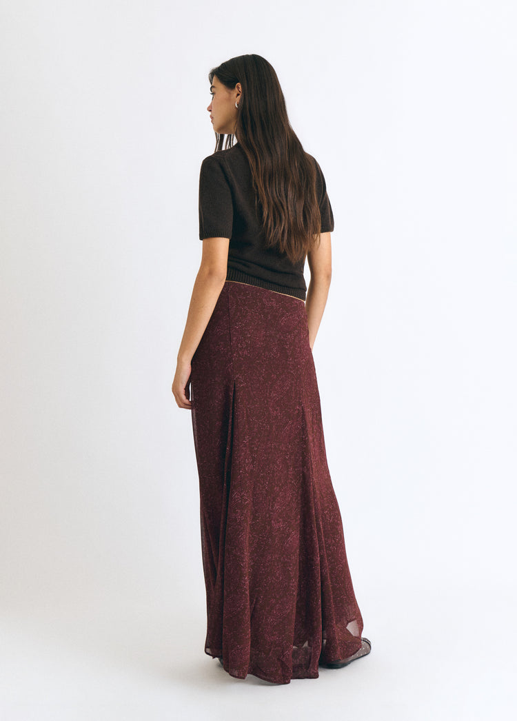 Long printed skirt