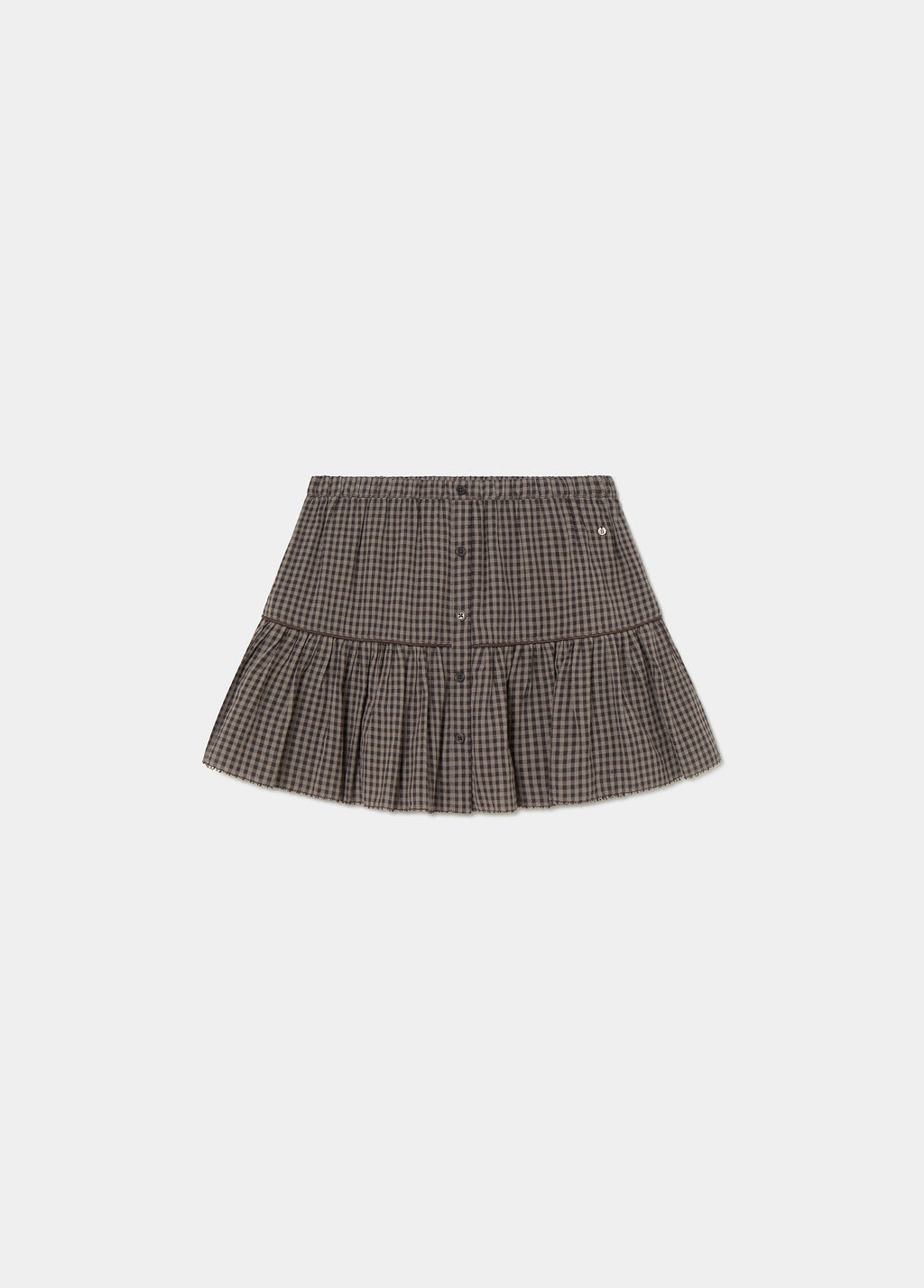 Korte geruite rok met ruches