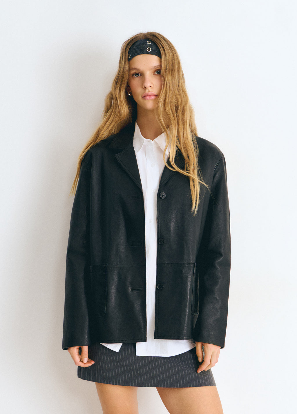 Blazer de pele napa