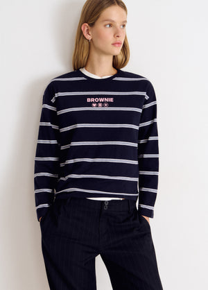 Striped T-shirt with text
