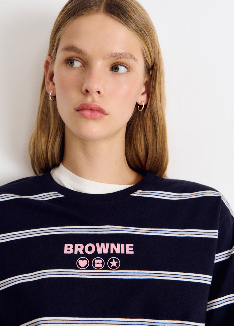 Striped T-shirt with text