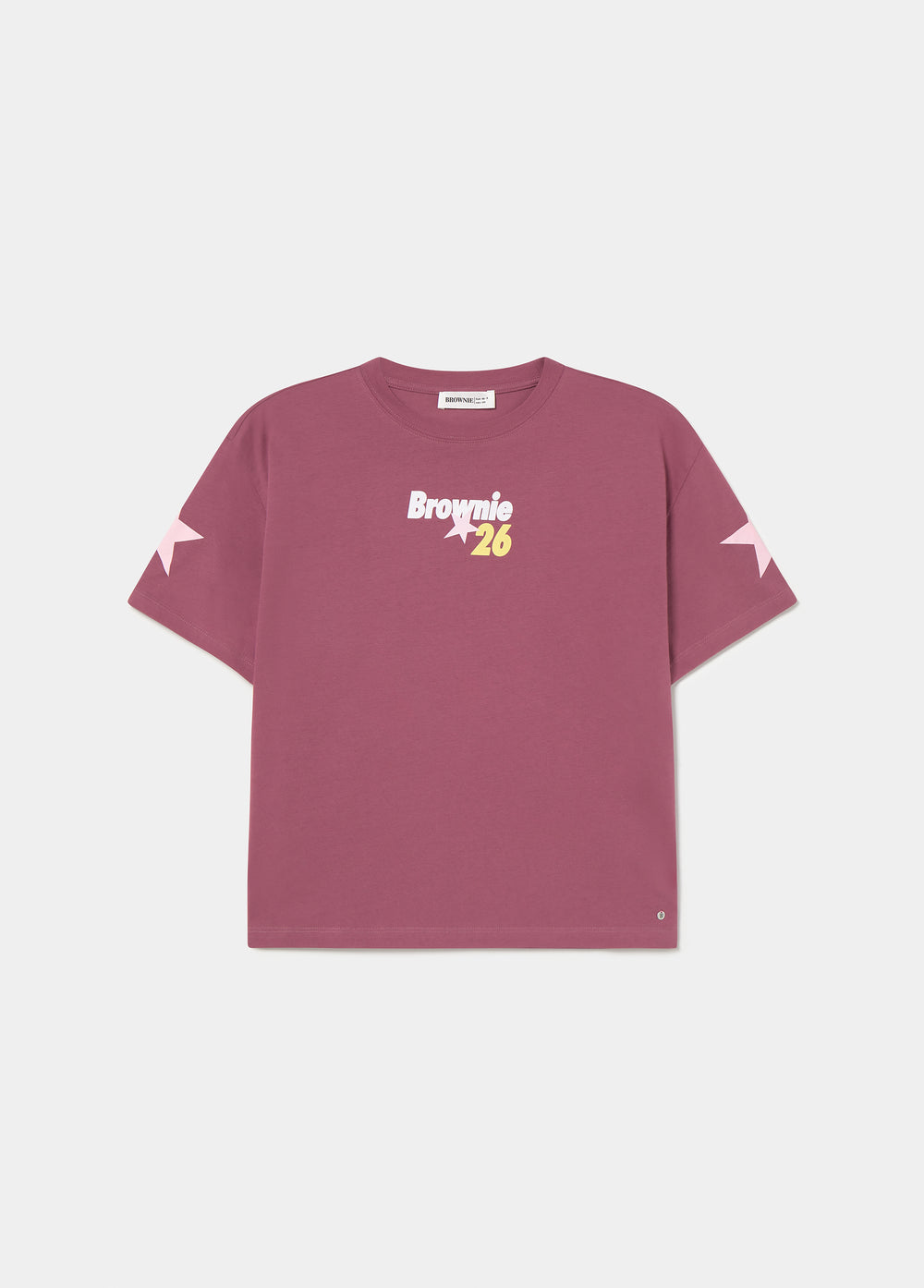 Camiseta de manga corta en color granate con estampado de número 26 en el pecho