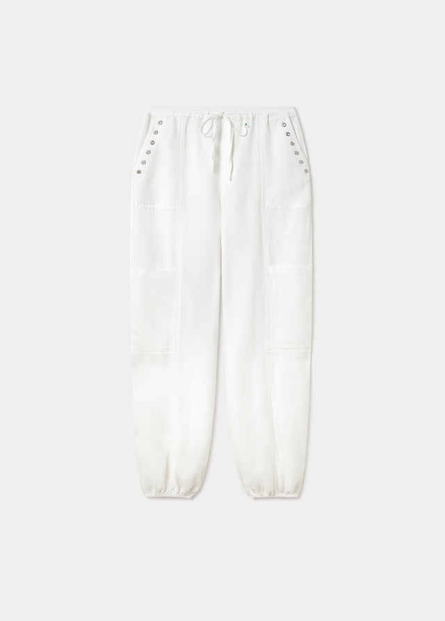 Linen harem pants with studded detail