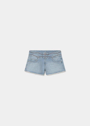 Short cinturilla ancha bordada