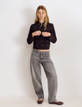 Mid-rise barrel-leg jeans