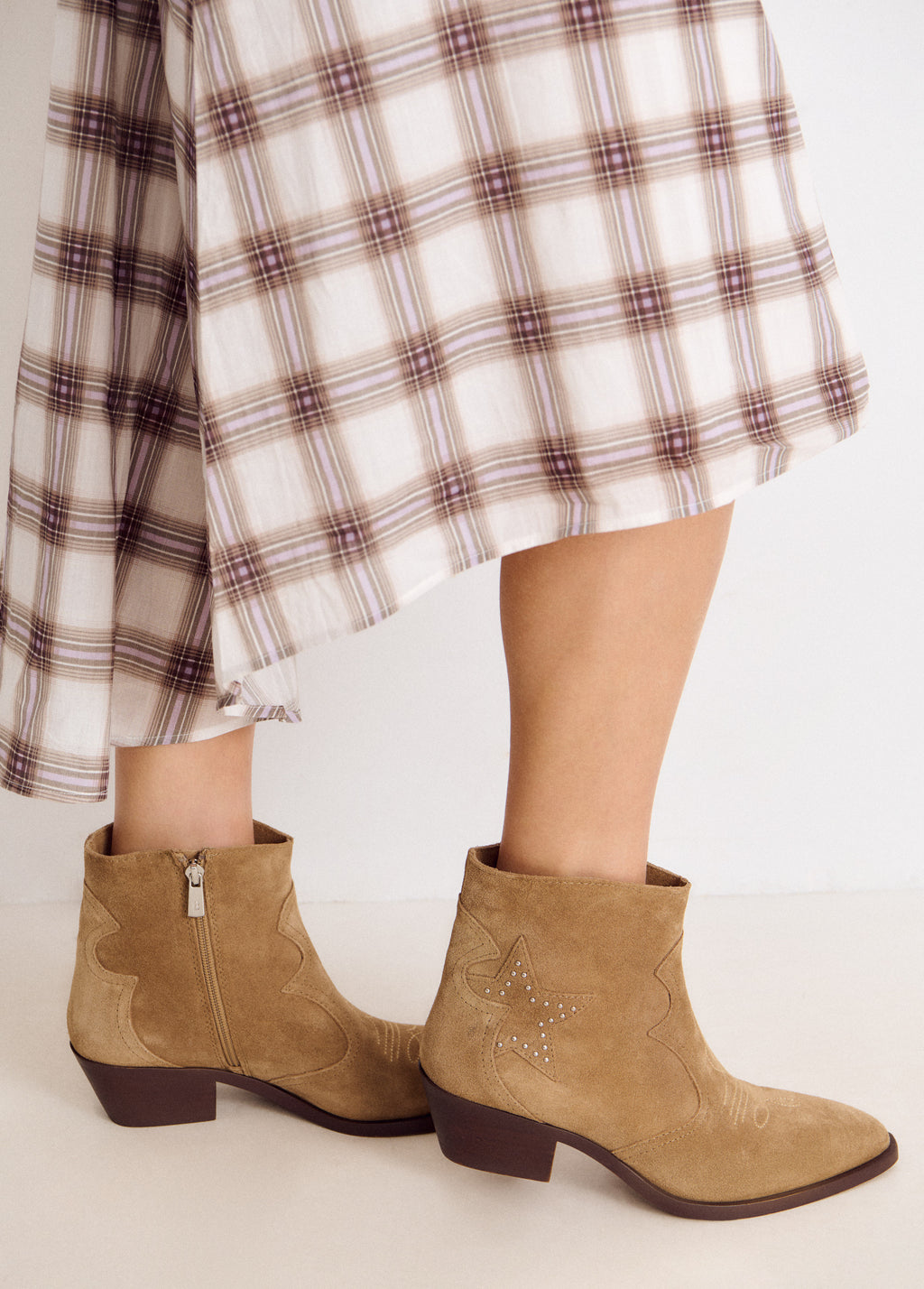 Western ankle boots with star studs