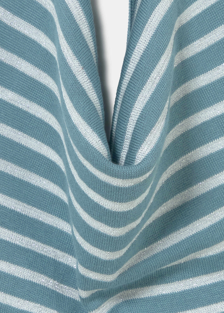 Knotted cascade stripe top