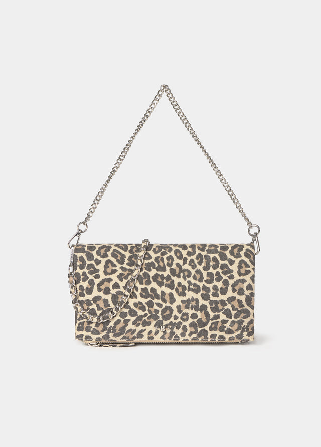Tasche mit Klappe und Animal-Print