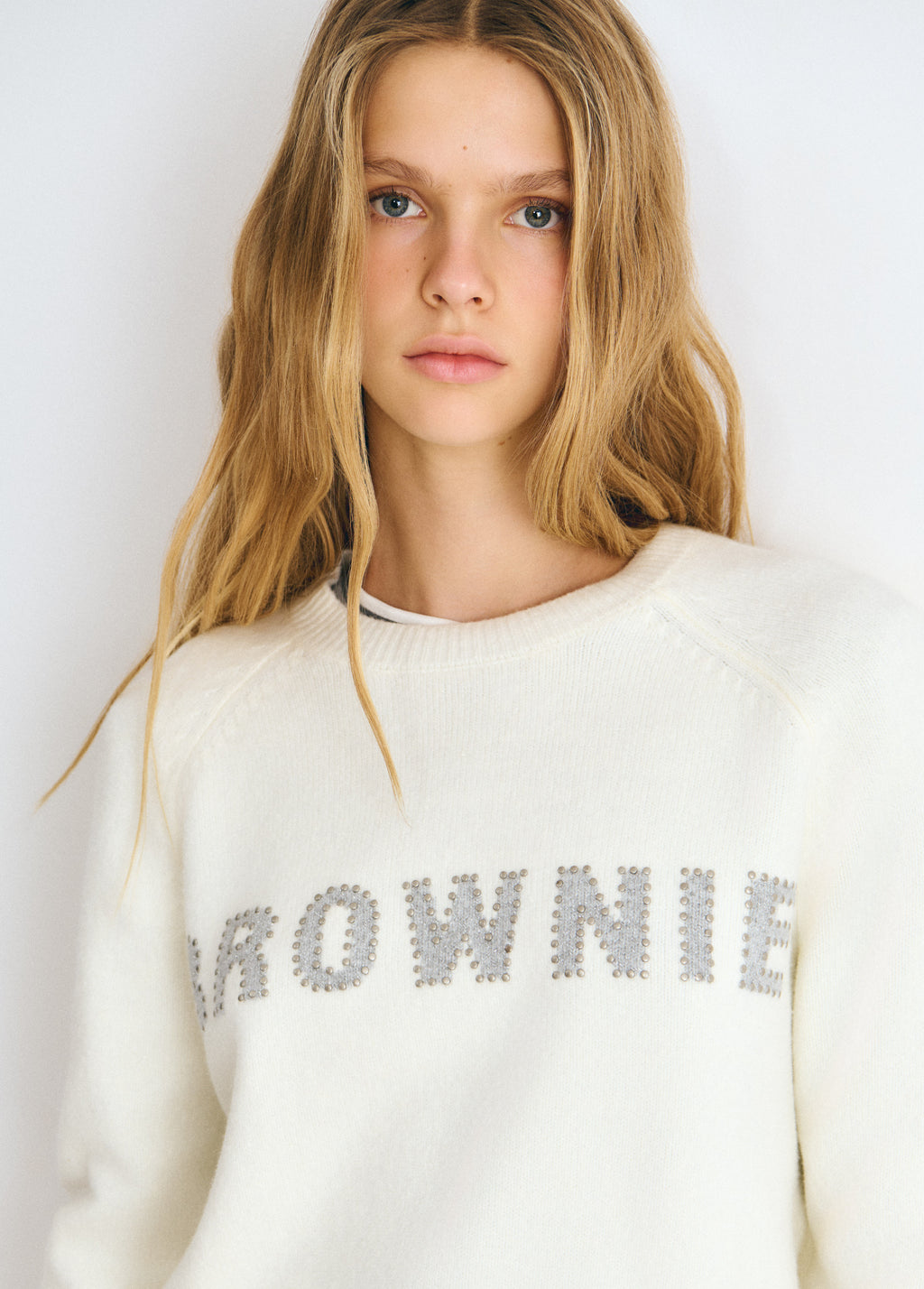 Brownie intarsia sweater