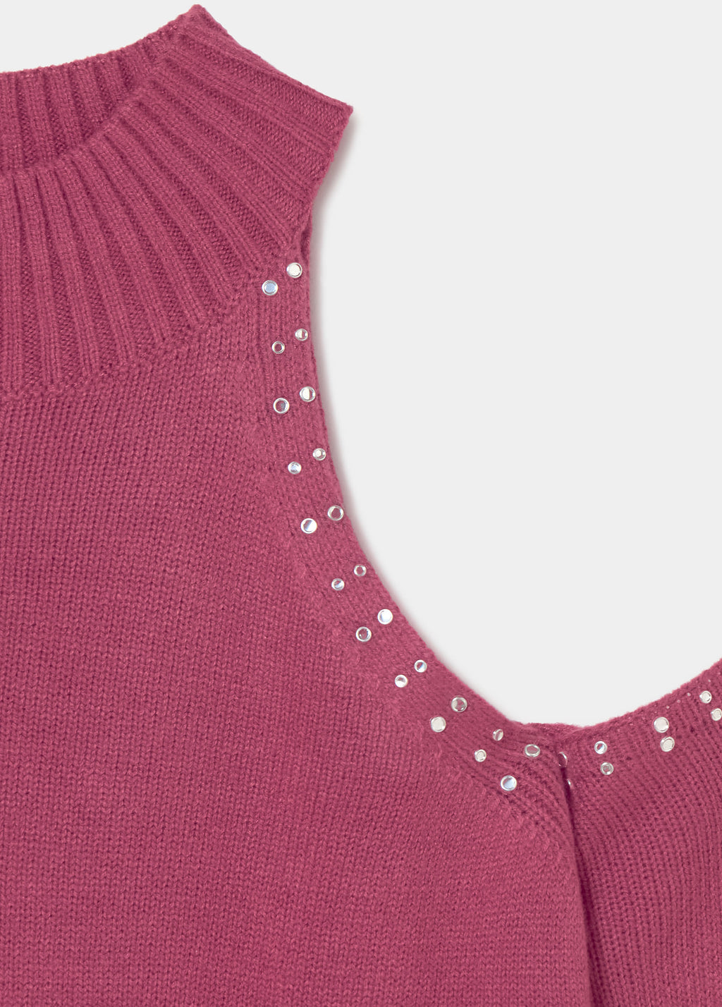 Shoulder-opening studded sweater