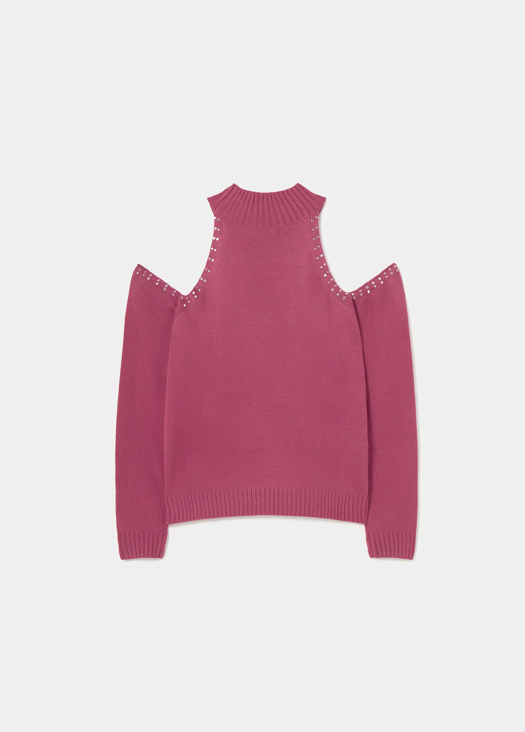 Shoulder-opening studded sweater