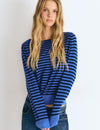 Pull col ouvert rayé