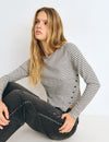Striped button-up T-shirt