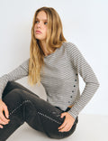 Striped button-up T-shirt