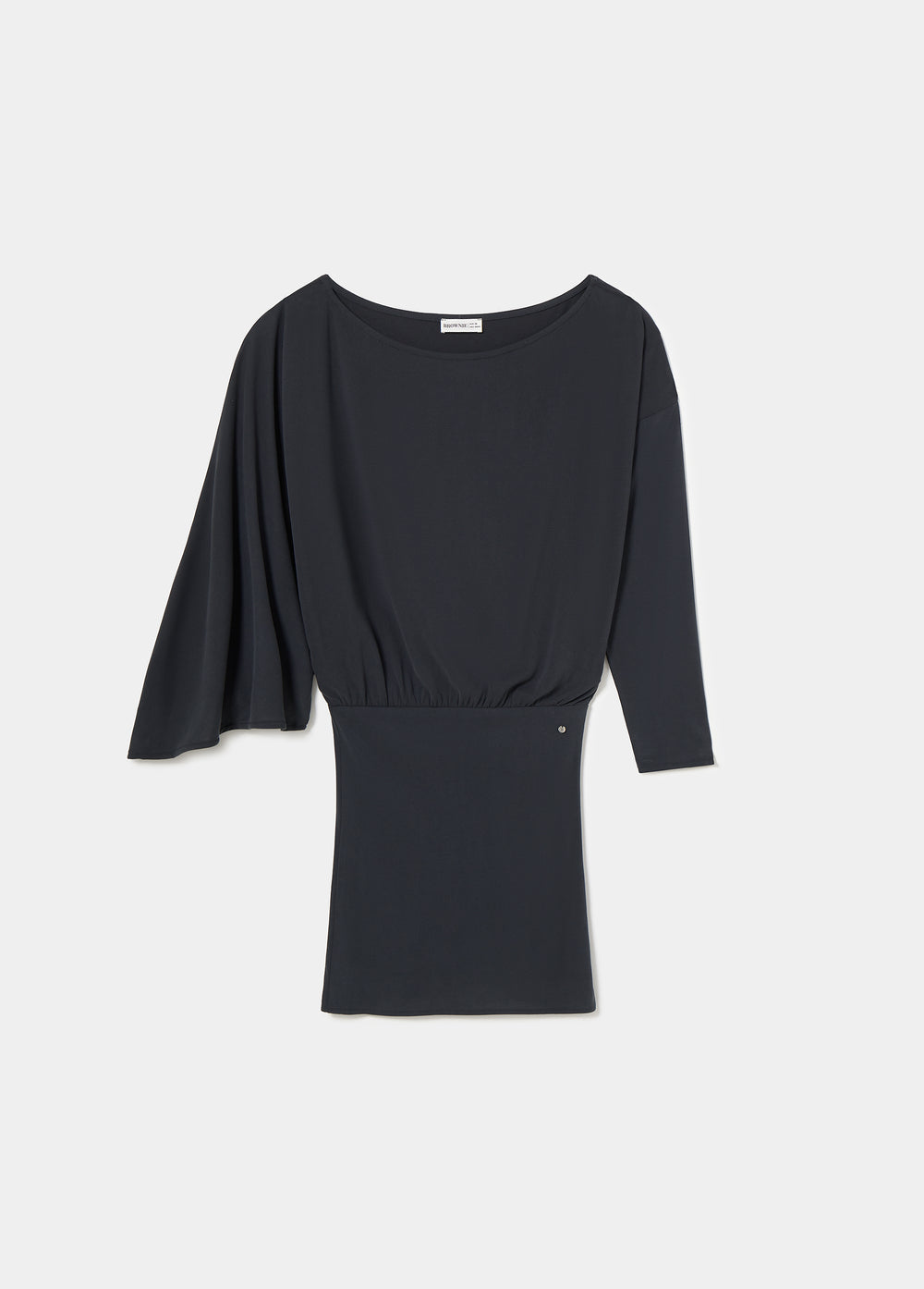 Cupro cape-sleeve dress
