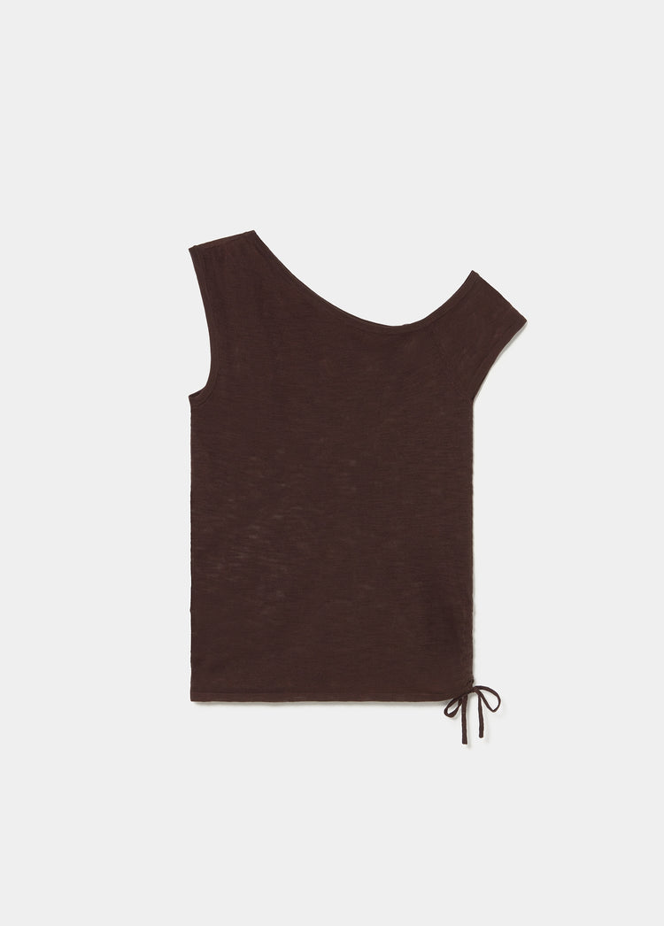 Asymmetric ruched top