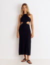 Cut-out halter dress