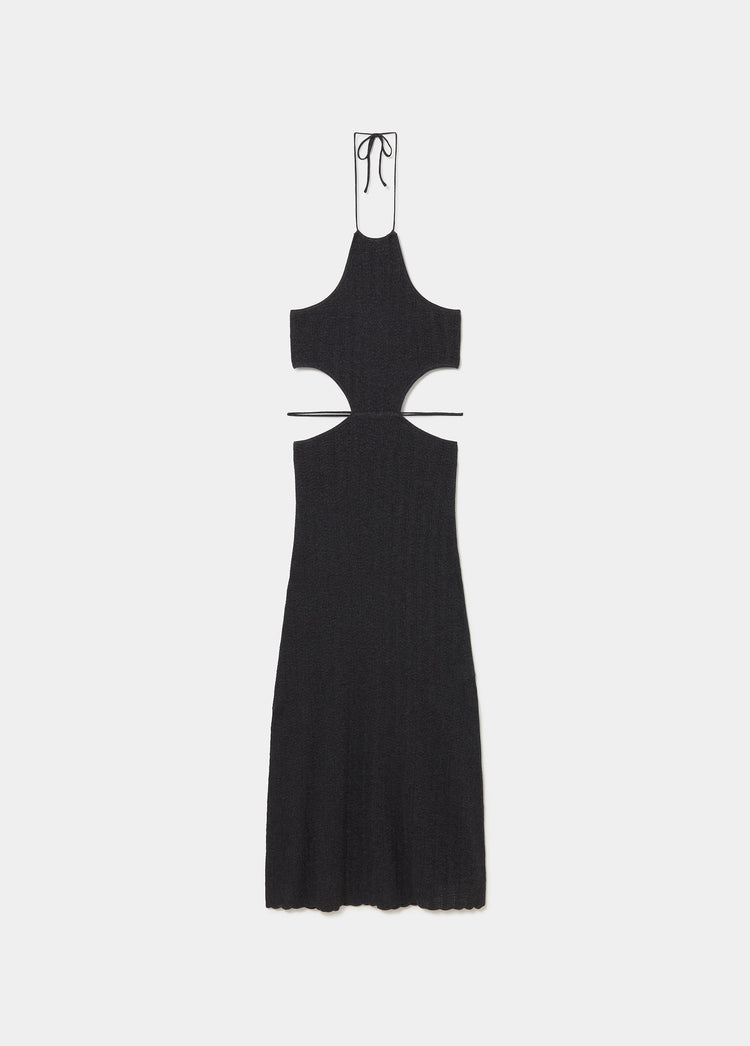 Cut-out halter dress