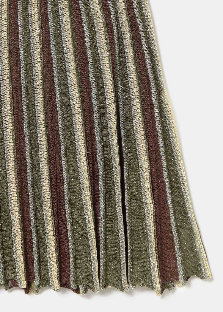 Metallic pleated skirt