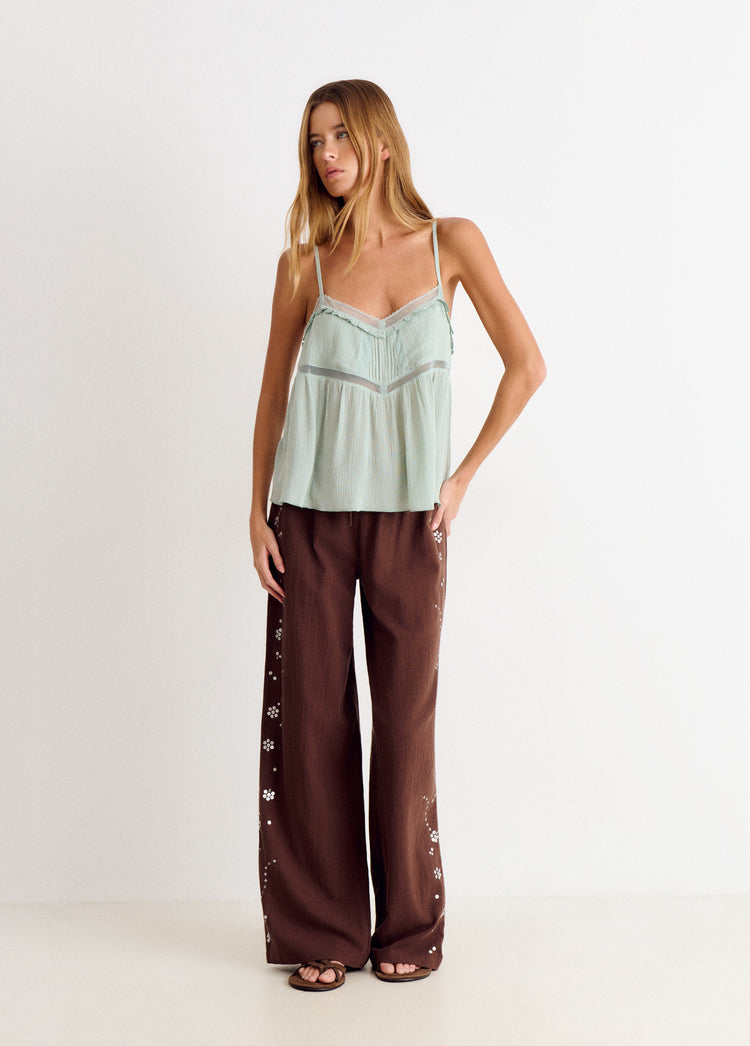 Top à bretelles style lingerie