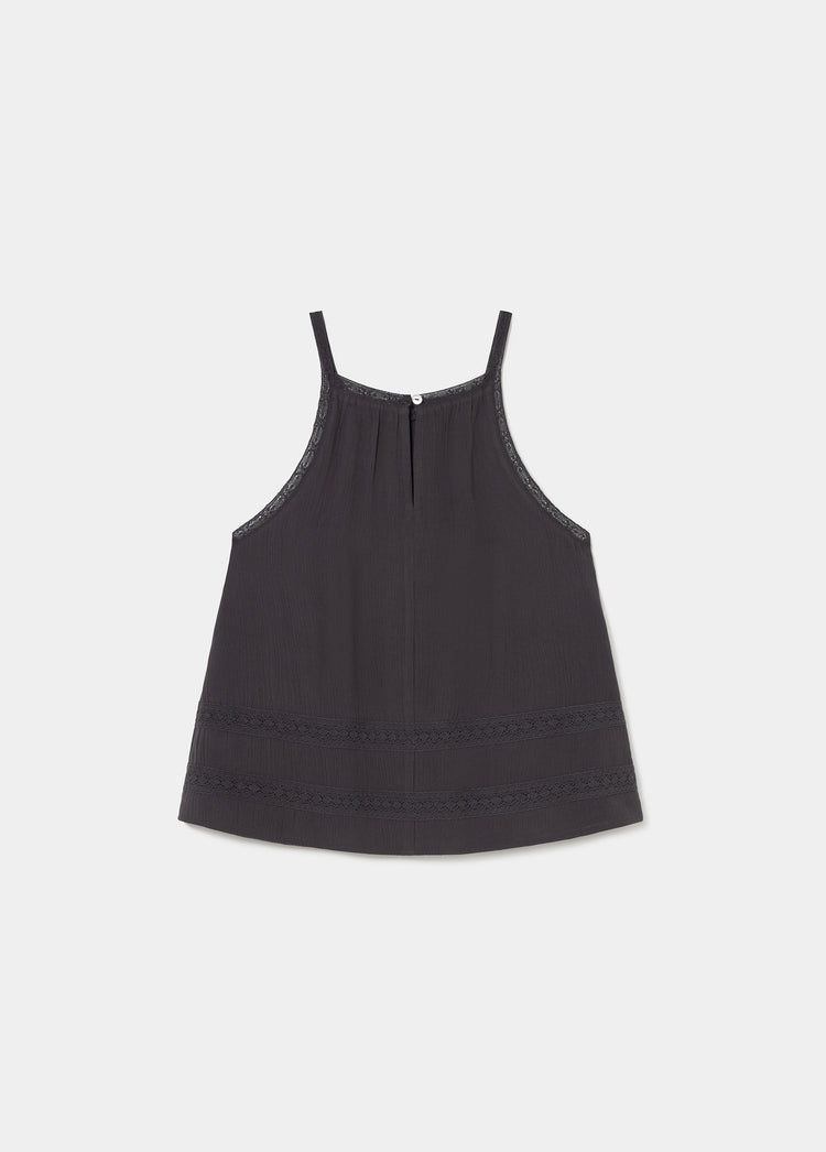 Halter top with shirring