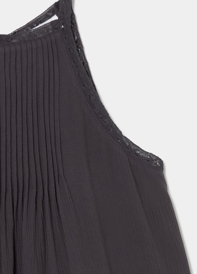 Halter top with shirring