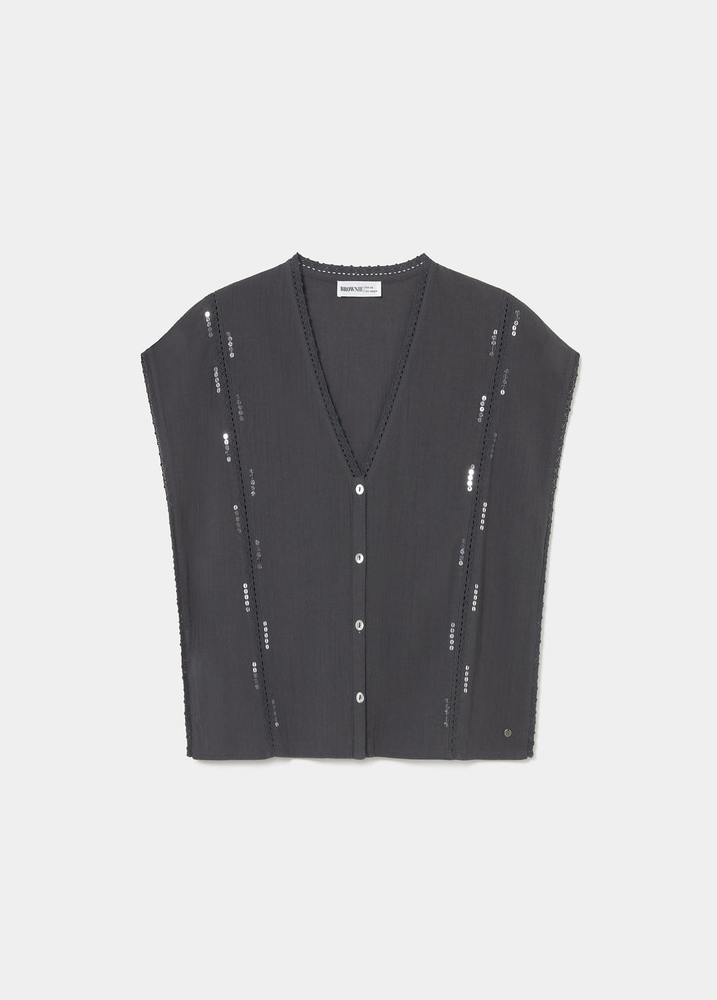 Blusa con dettagli in paillettes