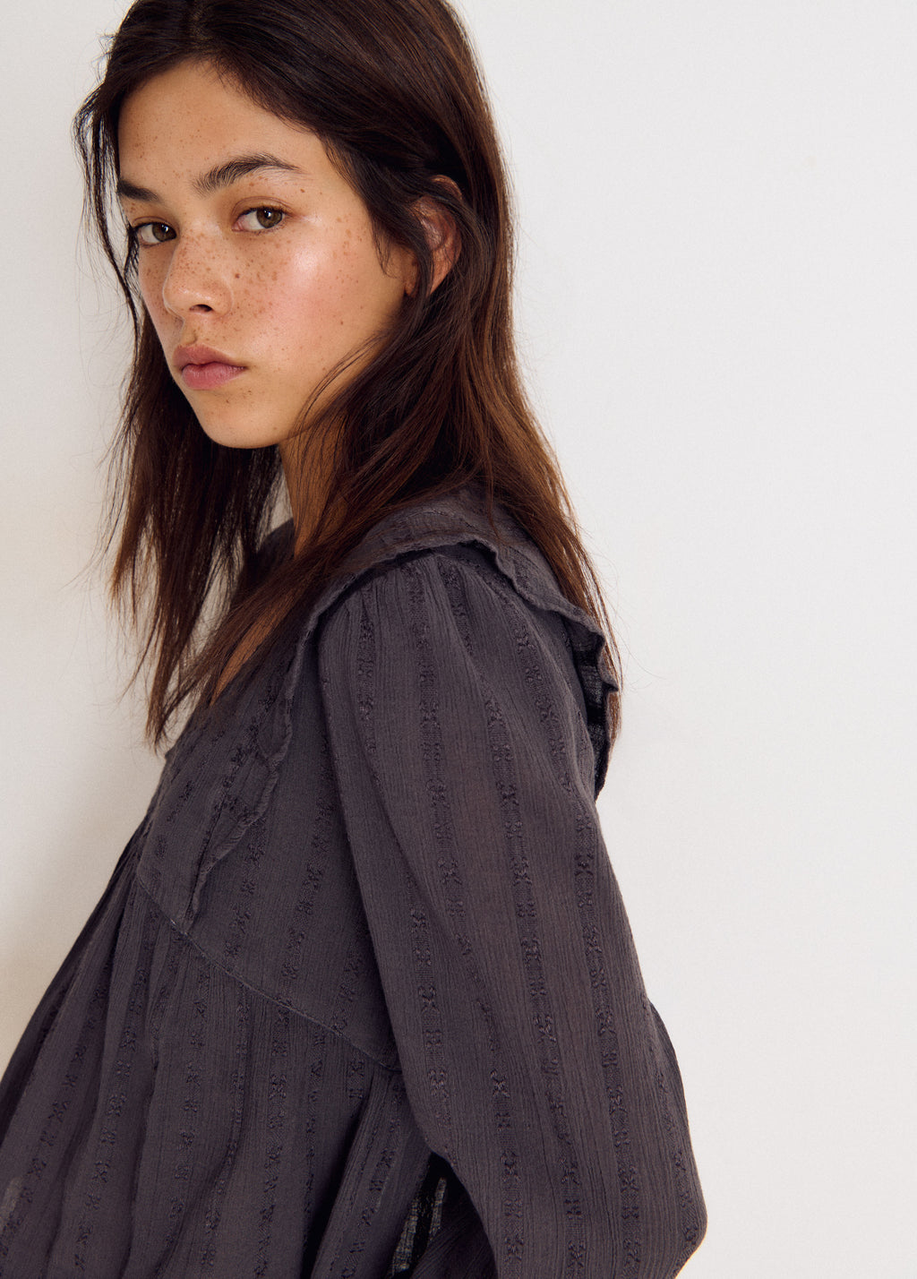 Blusa manga larga dobby