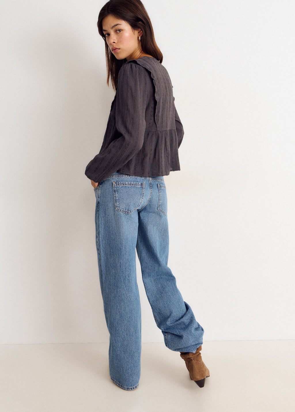 Blusa manga larga dobby