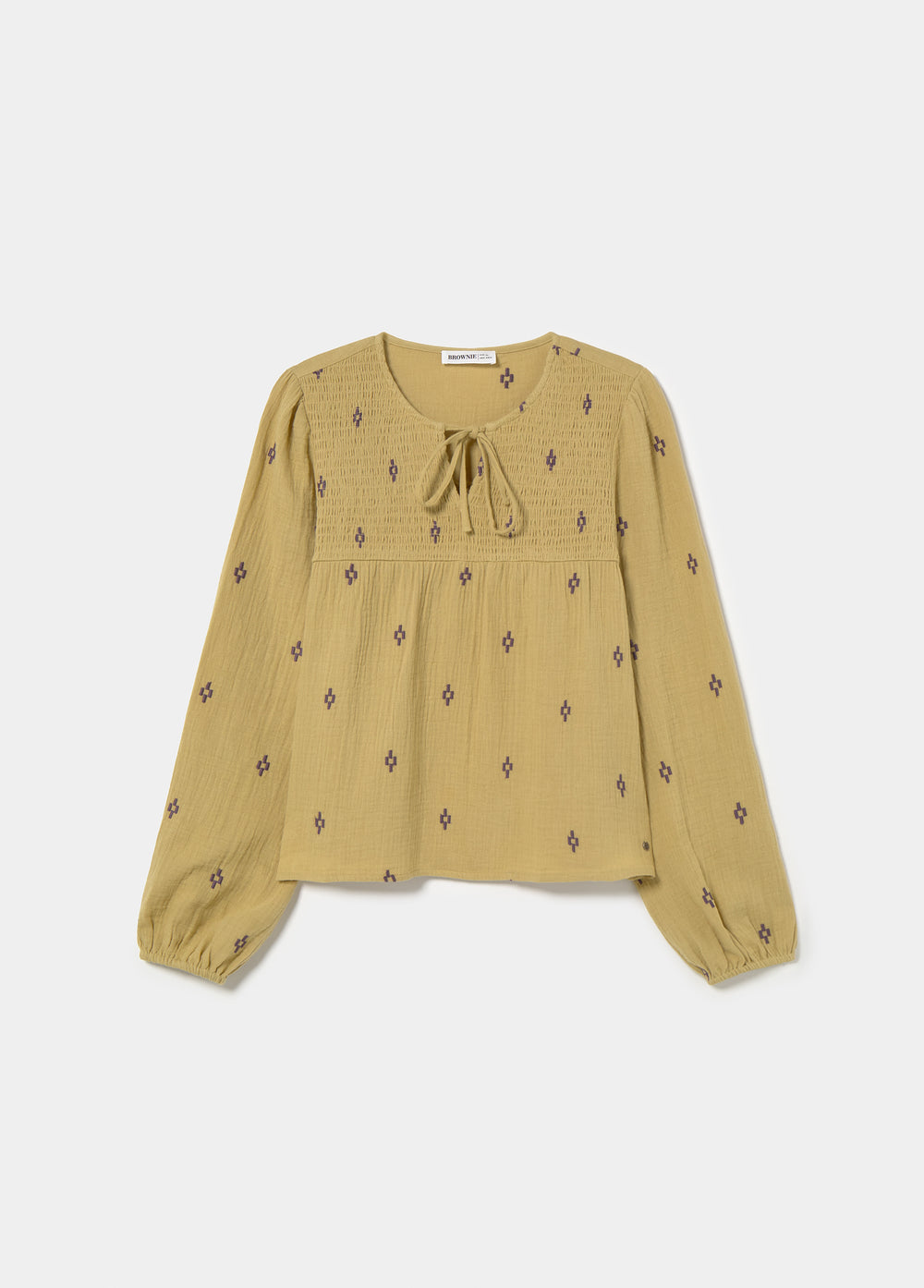 Blusa con ricamo smock