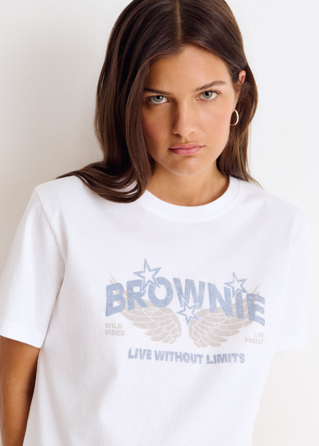 Camiseta print glitter alas