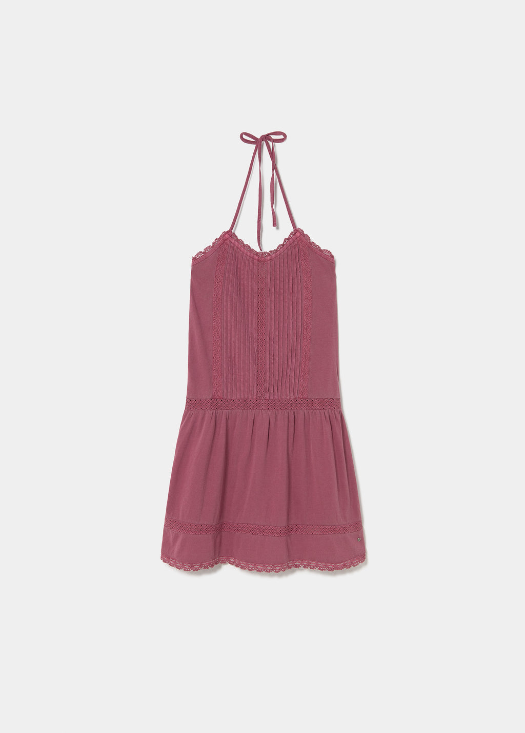Robe plissée en dentelle
